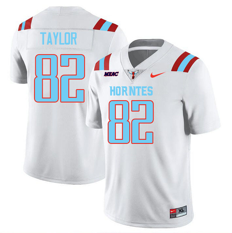 Delaware State Hornets #82 John Taylor College Football Jerseys,Uniforms Stitched-White